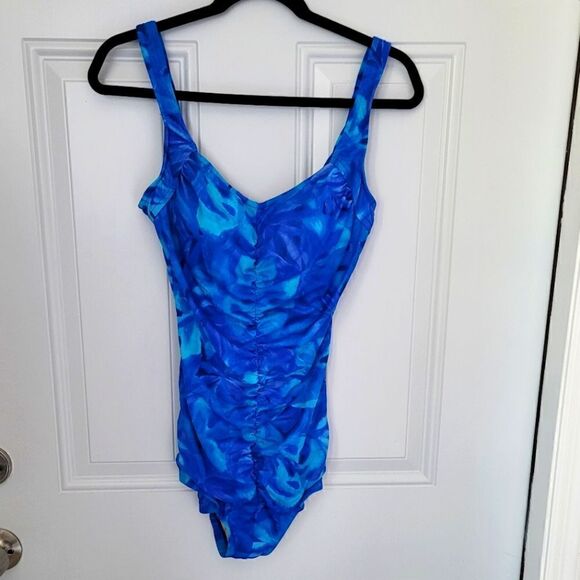 Maxine of Hollywood🏝 blue One-piece swimsuit size 16 - Picture 2 of 16